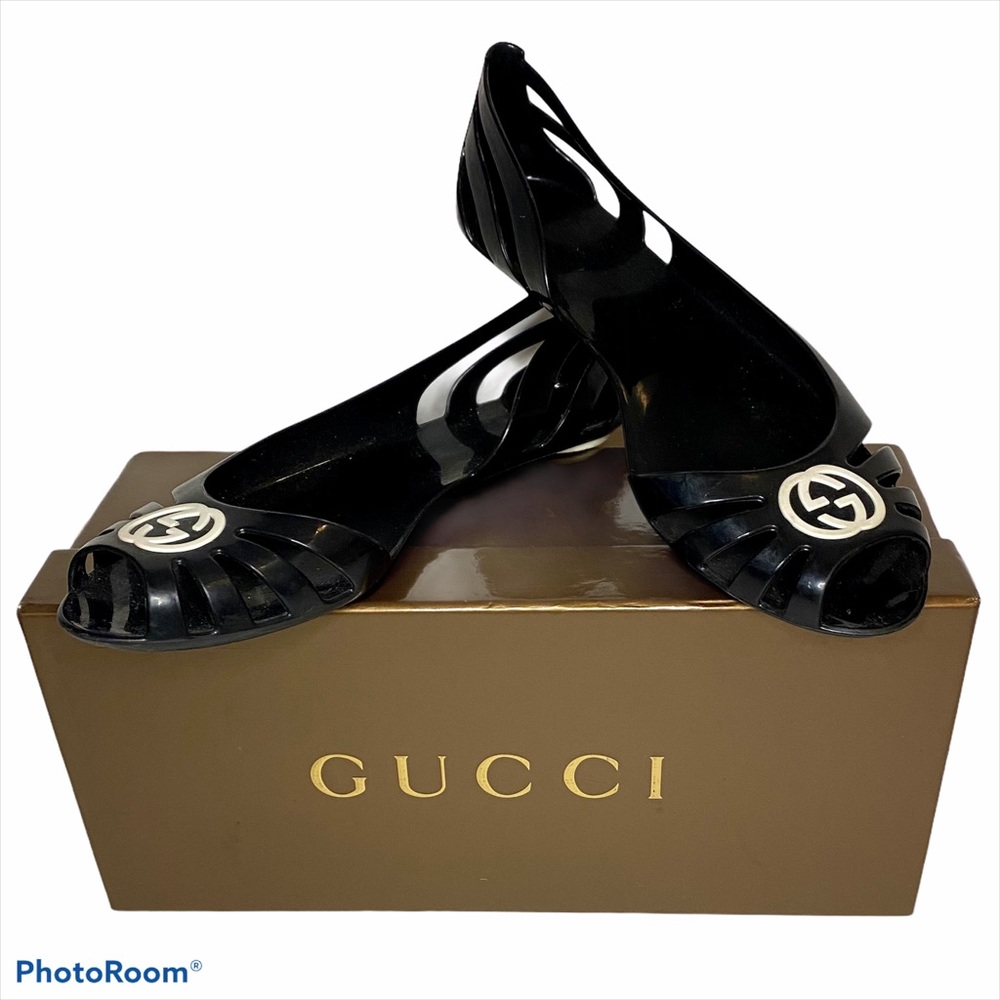 Gucci Rubber Interlock G Marola Jelly Sandals